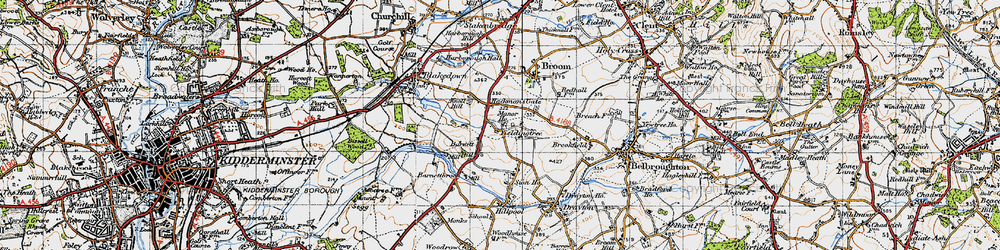 Old map of Barnett Hill in 1947