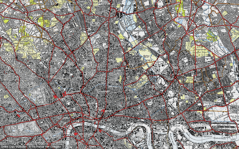 Old Map of Hackney, 1946 in 1946
