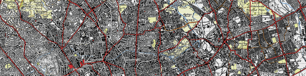 Old map of Hackney in 1946