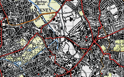 Old map of Hackney Wick in 1946