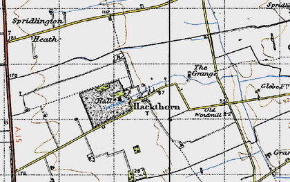 Old map of Hackthorn in 1947