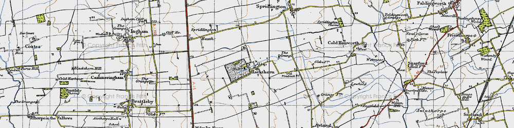 Old map of Hackthorn in 1947