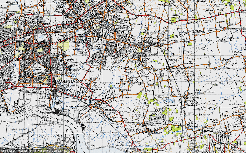 Old Map of Historic Map covering Berwick Manor in 1946