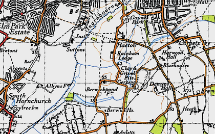 Old map of Hacton in 1946