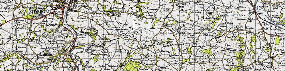 Old map of Haddacott in 1946