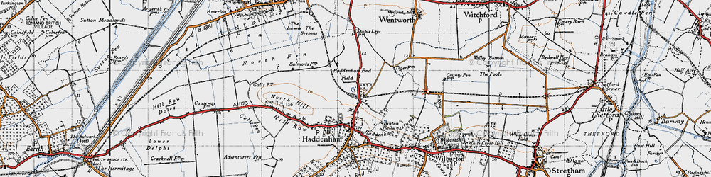 Old map of Haddenham End Field in 1946