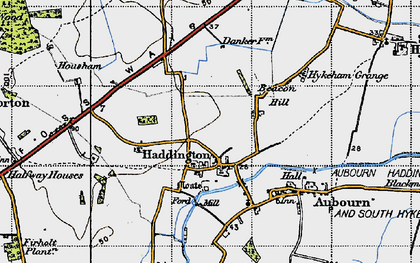 Old map of Haddington in 1947
