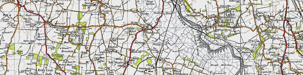Old map of Haddiscoe in 1946