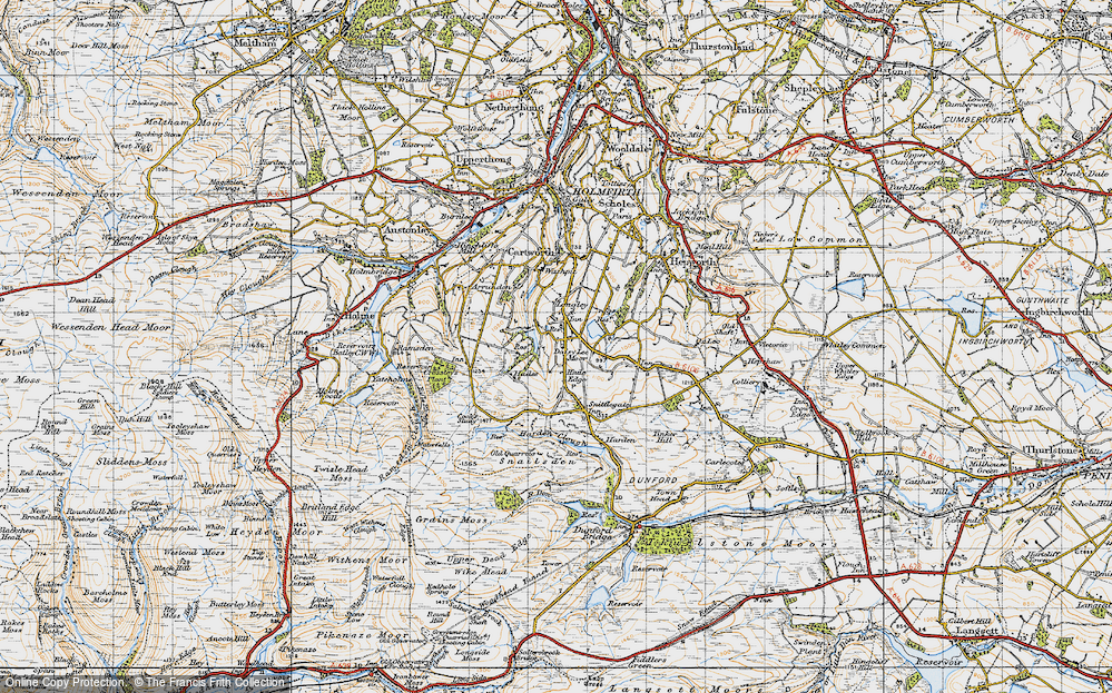 Old Map of Hade Edge, 1947 in 1947