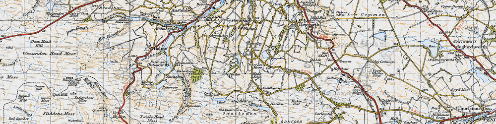 Old map of Hade Edge in 1947