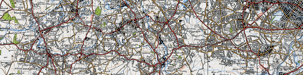 Old map of Haden Cross in 1947
