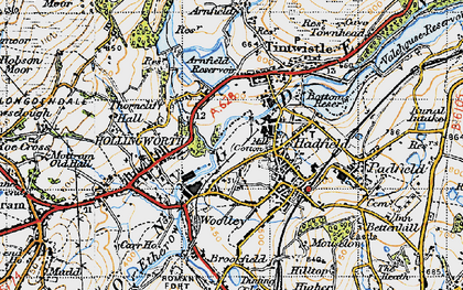 Old map of Hadfield in 1947