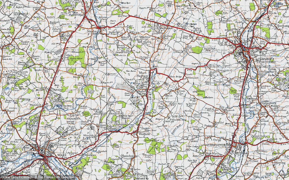 Old Map of Hadham Cross, 1946 in 1946