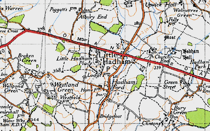 Old map of Hadham Ford in 1946