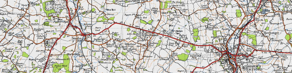 Old map of Hadham Ford in 1946