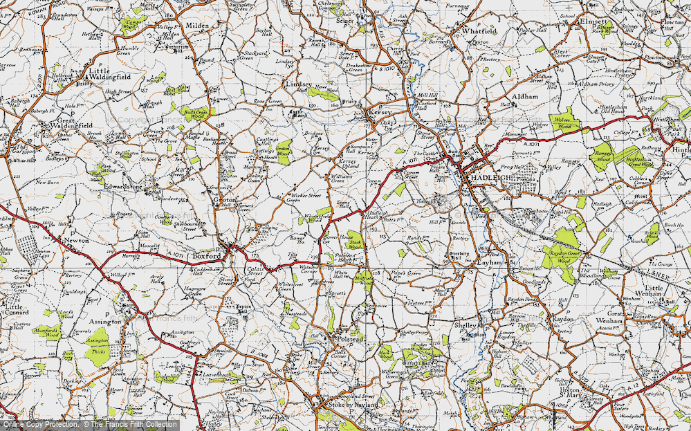 Old Map of Hadleigh Heath, 1946 in 1946