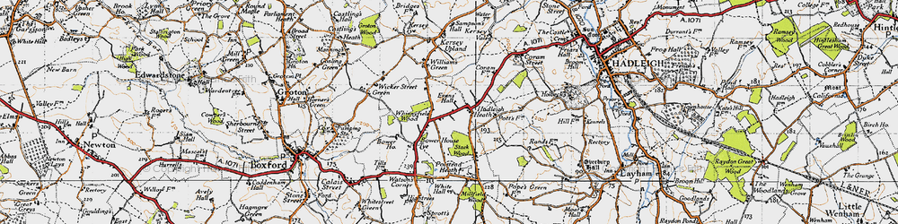 Old map of Hadleigh Heath in 1946