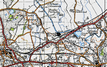 Old map of Hadley in 1947