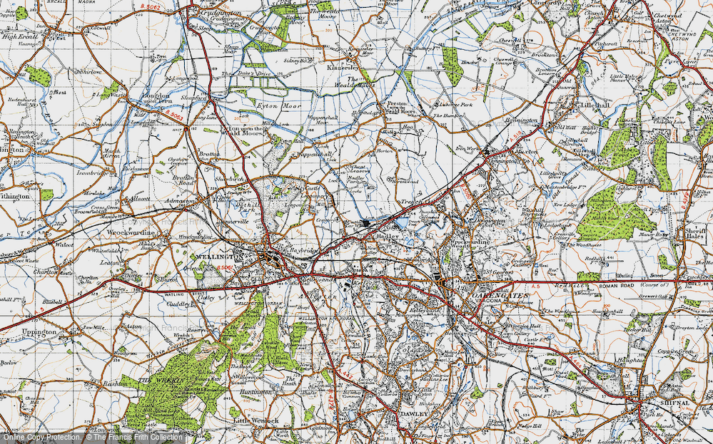 Old Map of Hadley Castle, 1947 in 1947