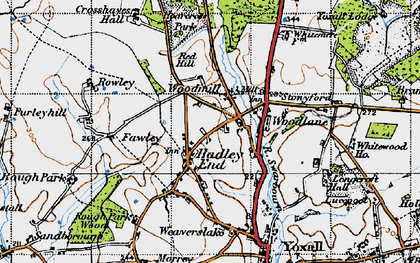Old map of Hadley End in 1946