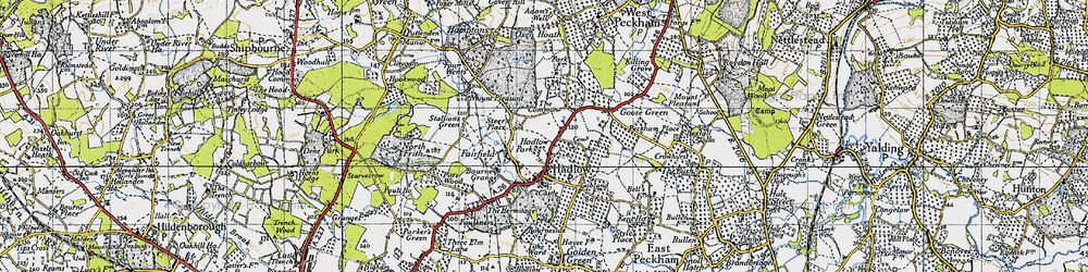Old map of Hadlow in 1946