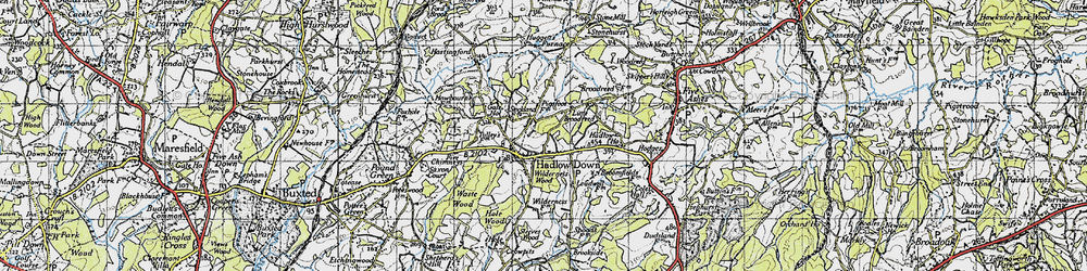 Old map of Hadlow Down in 1940