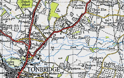 Old map of Hadlow Stair in 1946