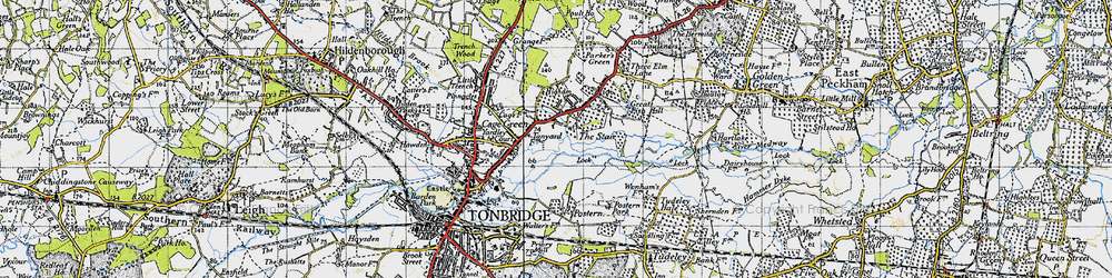 Old map of Hadlow Stair in 1946