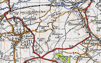 Old map of Hadspen in 1945