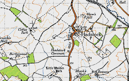 Old map of Hadstock in 1946