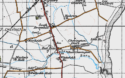 Old map of Whitefield Ho in 1947