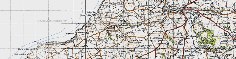 Old map of Hafod Grove in 1947