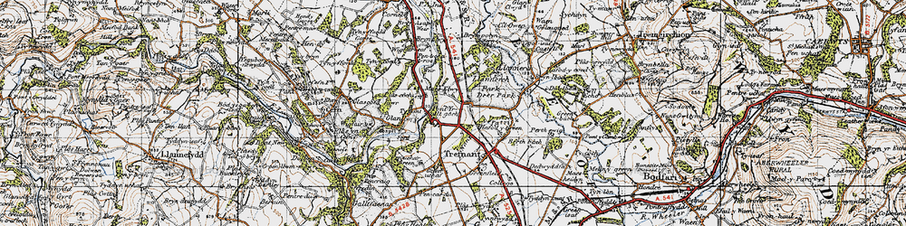 Old map of Hafod-y-Green in 1947