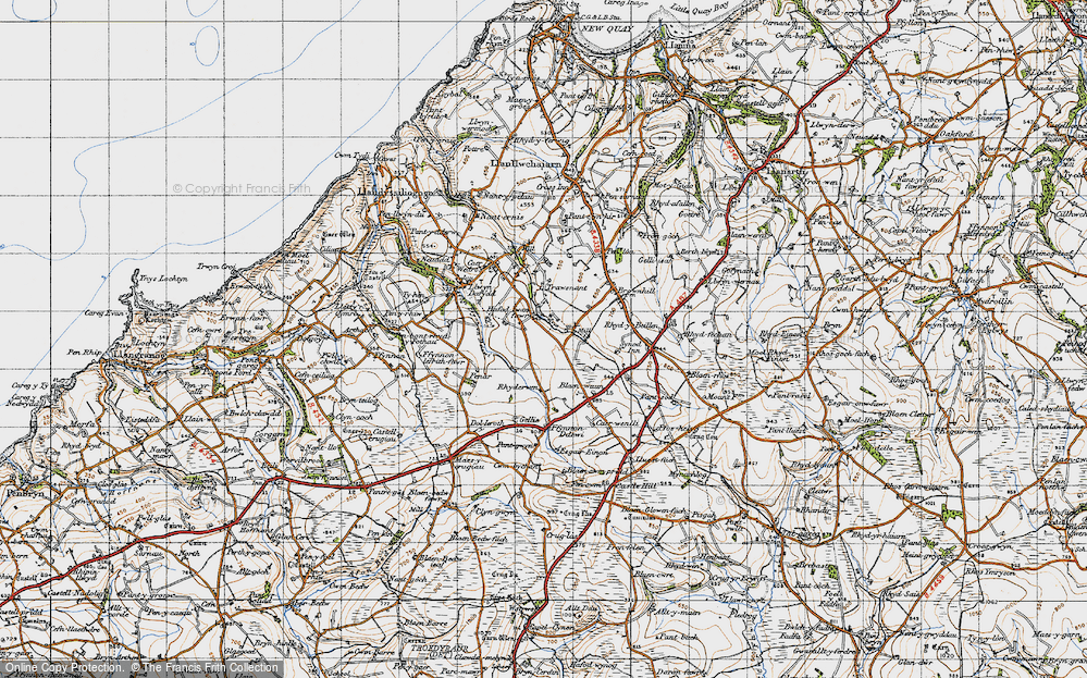 Old Map of Historic Map covering Blaen-tîr in 1947