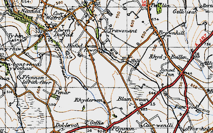 Old map of Hafodiwan in 1947