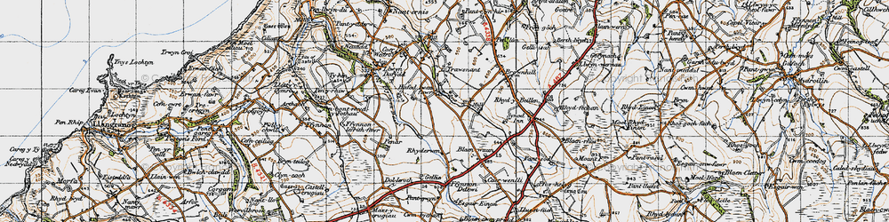 Old map of Blaen-tîr in 1947