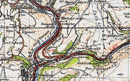 Old map of Hafodyrynys in 1947