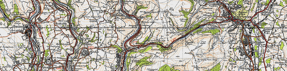 Old map of Hafodyrynys in 1947