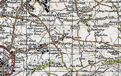 Old map of Haggate in 1947
