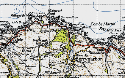 Old map of Hagginton Hill in 1946