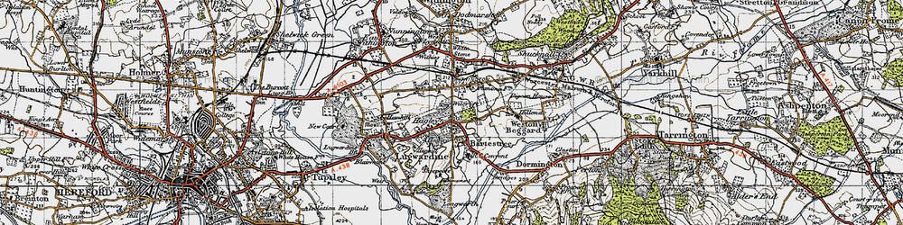 Old map of Hagley in 1947