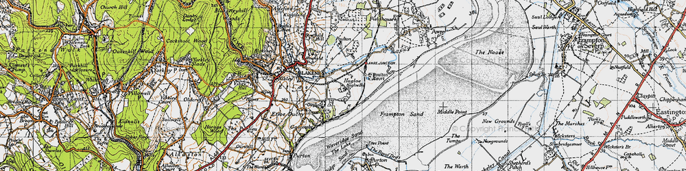 Old map of Hagloe in 1946