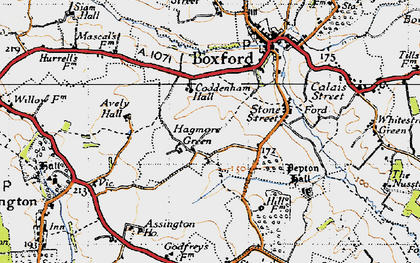 Old map of Hagmore Green in 1946
