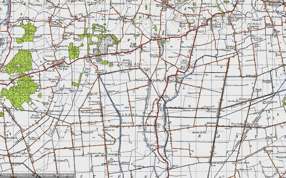 Old Map of Hagnaby Lock, 1946 in 1946