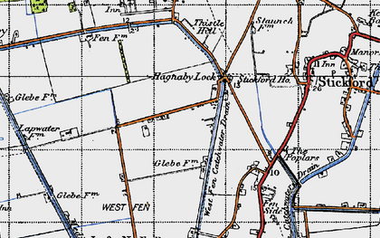 Old map of Hagnaby Lock in 1946