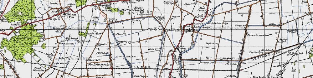 Old map of Hagnaby Lock in 1946