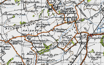 Old map of Haighton Green in 1947