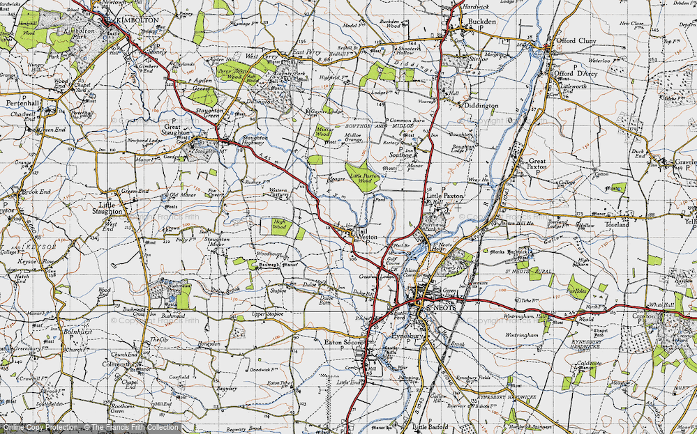 Old Map of Hail Weston, 1946 in 1946