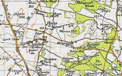 Old map of Hailey in 1947