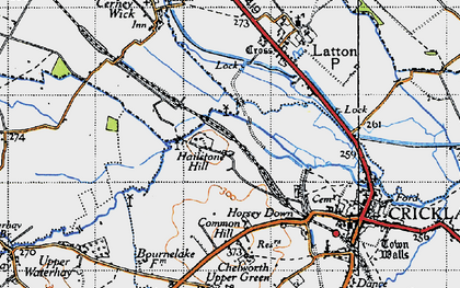 Old map of Hailstone Hill in 1947